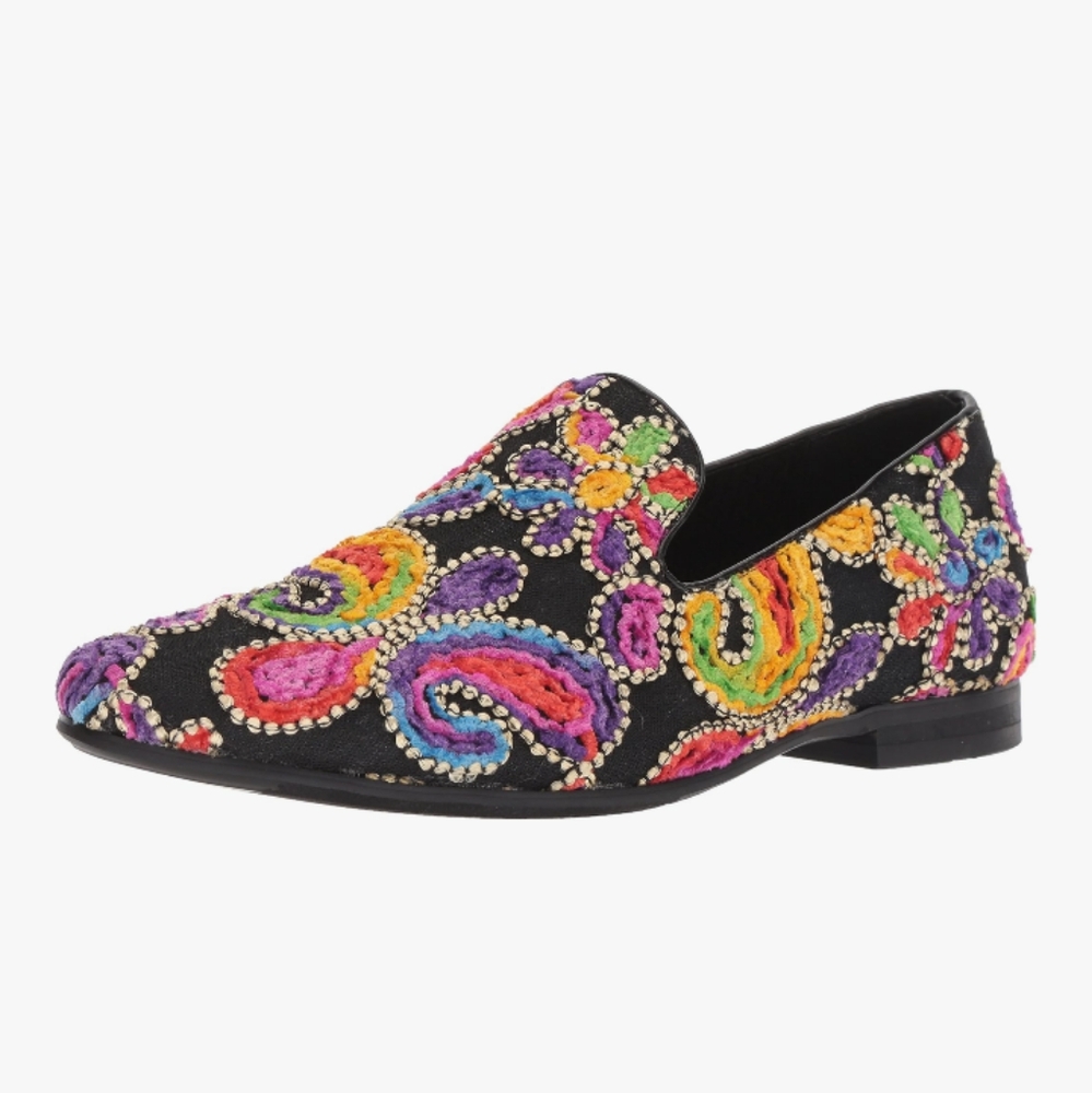 NWT.Giorgio Brutini Men's Colorful Embroidered Loafers